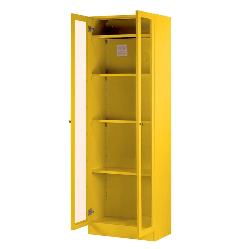 Armadio in acciaio a 2 ante con persiane "French Door" lucido giallo