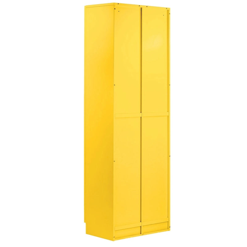 Armadio in acciaio a 2 ante con persiane "French Door" lucido giallo