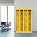 Armadio in acciaio a 2 ante con persiane "French Door" lucido giallo