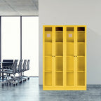 Armadio in acciaio a 2 ante con persiane "French Door" lucido giallo