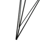 Tavolo da pranzo rotondo grigio scuro/nero, base in ferro, 4 posti