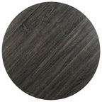 Tavolo da pranzo rotondo grigio scuro/nero, base in ferro, 4 posti