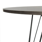 Tavolo da pranzo rotondo grigio scuro/nero, base in ferro, 4 posti