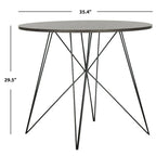 Tavolo da pranzo rotondo grigio scuro/nero, base in ferro, 4 posti